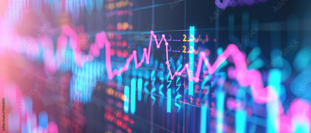 Poster explore this innovative 3d hologram representing financial data. ideal for finance, tech, and data a