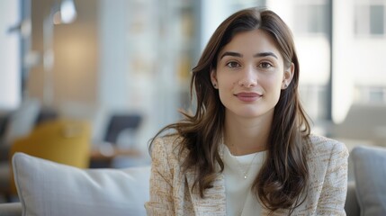 Hope of a young adult at a job interview in a sleek office