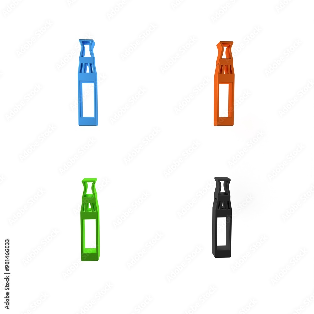 Canvas Prints colorful electronic cigarette icon isolated on white background. vape smoking tool. vaporizer device