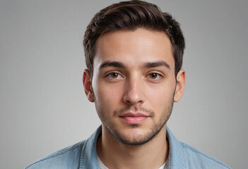 Portrait view of a regular Artist , candid, social media, avatar image, plain solid background