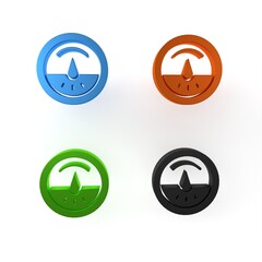 Colorful Electric meter icon isolated on white background. Minimalism concept. 3D render illustration