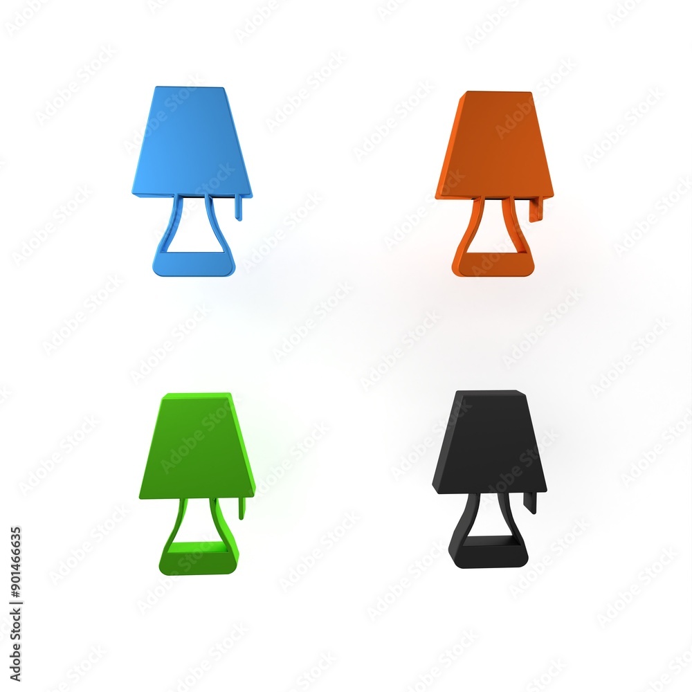 Canvas Prints colorful table lamp icon isolated on white background. minimalism concept. 3d render illustration