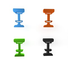 Colorful Chair icon isolated on white background. Minimalism concept. 3D render illustration