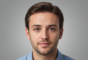 Fototapeta premium Portrait view of a regular Author , candid, social media, avatar image, plain solid background