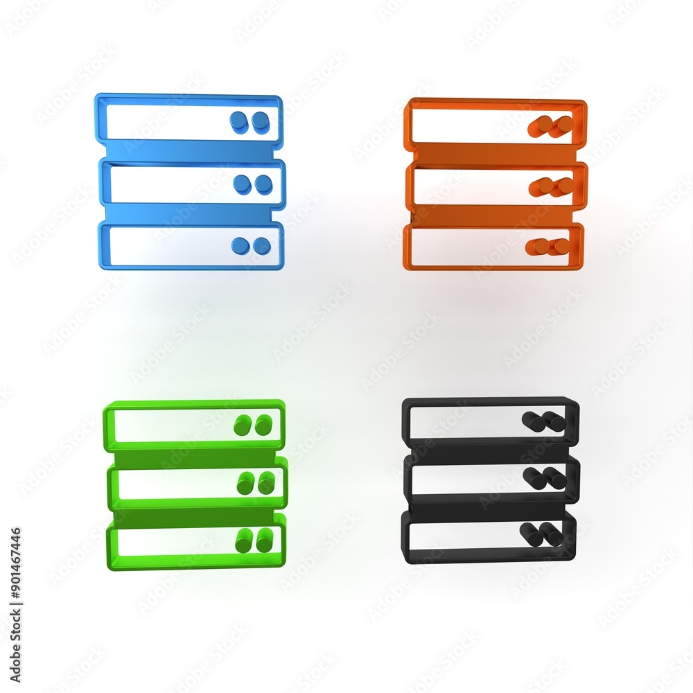 Canvas Prints colorful server, data, web hosting icon isolated on white background. minimalism concept. 3d render 