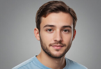 Fototapeta premium Portrait view of a regular Designer , candid, social media, avatar image, plain solid background