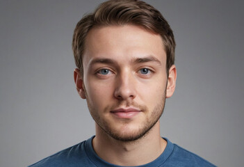 Fototapeta premium Portrait view of a regular Designer , candid, social media, avatar image, plain solid background