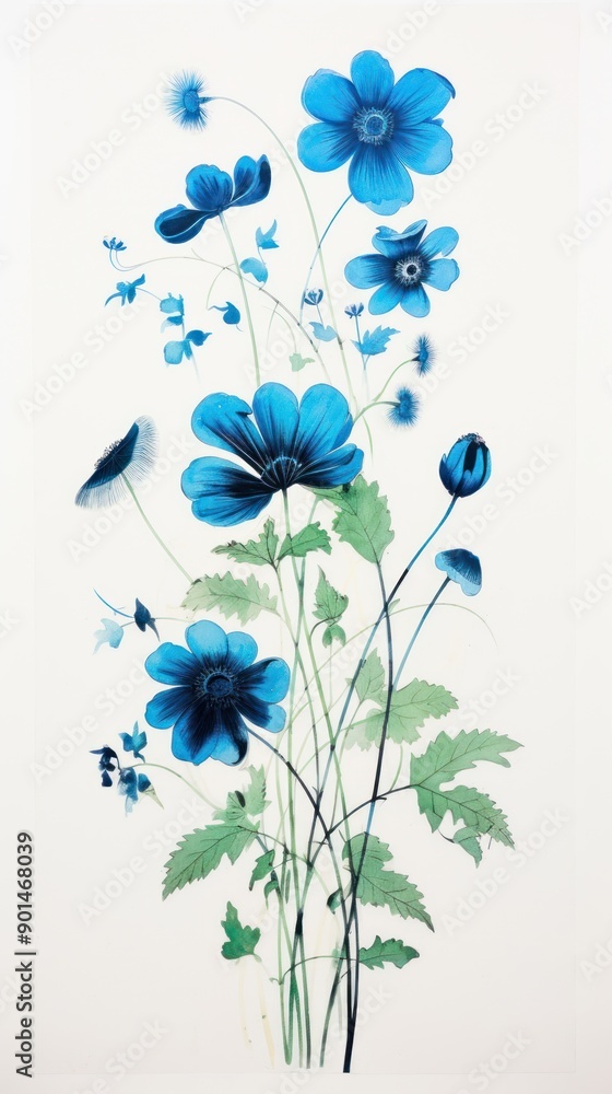 Wall mural flowers graphics asteraceae painting.