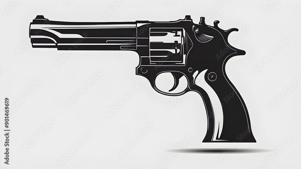 Wall mural Pistol logo on white background. Generative AI