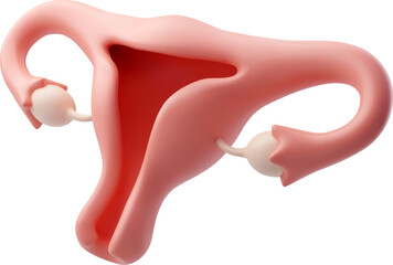 3d Vector Uterus, Female genital organ, Internal organs concept.