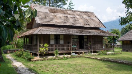 Write about the cultural significance of small traditional houses. Describe regional architecture, local materials,