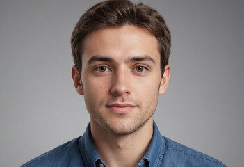 Fototapeta premium Portrait view of a regular Geographer , candid, social media, avatar image, plain solid background