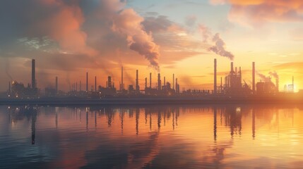 Sunrise Serenity Industrial Complex with Energy Conservation Analytics by Waterfront