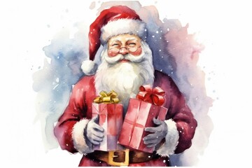 Christmas portrait holding paper.