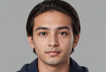 Fototapeta premium Portrait view of a regular Muni , candid, social media, avatar image, plain solid background