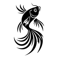 Elegant Koi Fish with Flowing Fins Illustration