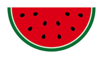 すいか　半分カット　ベクター　イラスト