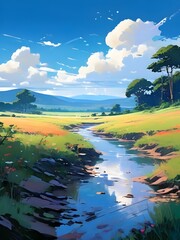 landscape with a lake