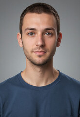 Fototapeta premium Portrait view of a regular Computer Programmer , candid, social media, avatar image, plain solid background
