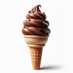 Indulge in Deliciousness: A Perfectly Twisted Chocolate Soft Serve Ice Cream Cone