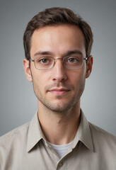 Obraz premium Portrait view of a regular Mathematician , candid, social media, avatar image, plain solid background