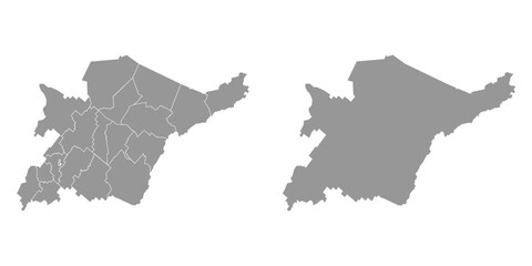 Komi map, administrative division of Russia. Vector illustration.