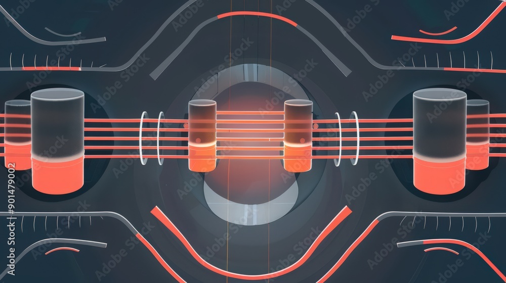 Poster diagram of a low-pass filter circuit, showing how it attenuates high-frequency signals while allowin