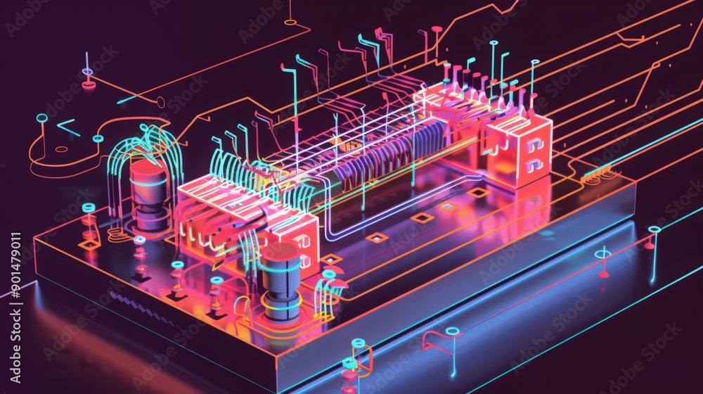 Poster diagram of a low-pass filter circuit, showing how it attenuates high-frequency signals while allowin