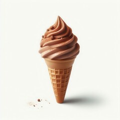 Delicious Chocolate Soft Serve Ice Cream in a Waffle Cone Perfect for Summer Treats and Desserts