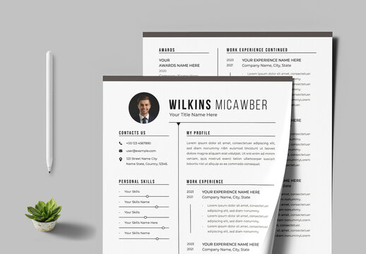 Minimal Resume And Cover Letter Set