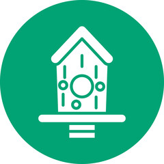 Bird house glyph circle icon