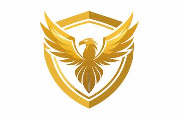 professional golden eagle shield logo vector