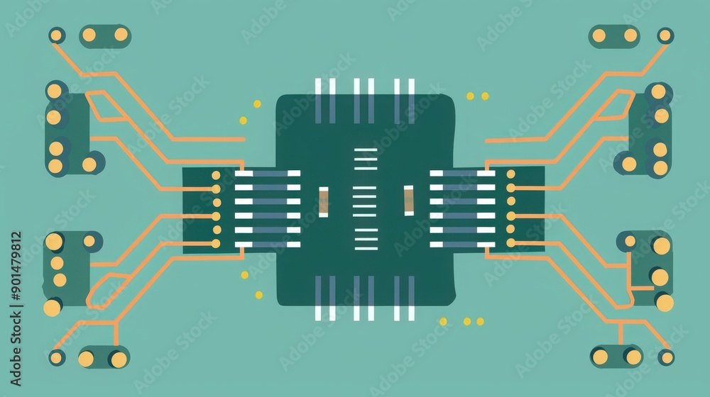 Poster diagram of a nand gate circuit, highlighting how the combination of transistors creates a logic gate