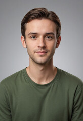 Obraz premium Portrait view of a regular Writer , candid, social media, avatar image, plain solid background