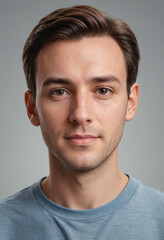 Obraz premium Portrait view of a regular Writer , candid, social media, avatar image, plain solid background