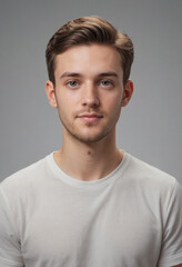 Obraz premium Portrait view of a regular Art Director , candid, social media, avatar image, plain solid background