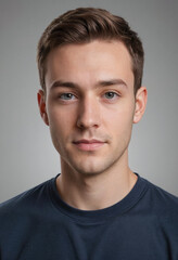 Obraz premium Portrait view of a regular Art Director , candid, social media, avatar image, plain solid background