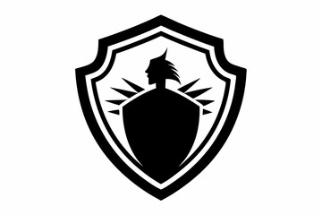 Shield icon vintage style. escudo sin nada silhouette,Protect shield security icons. Shield badge quality symbol. Collection of security shield icons. Vector illustration