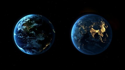 Obraz premium Earth from space day and night comparison