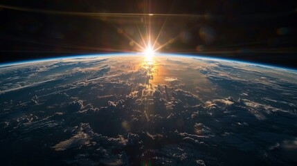 Sunrise Over Earth from Space