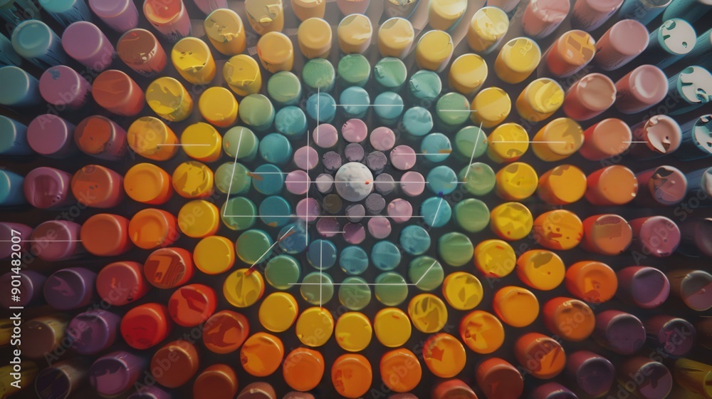 Poster diagram of the periodic table featuring the electron shell model, showing how electron configuration