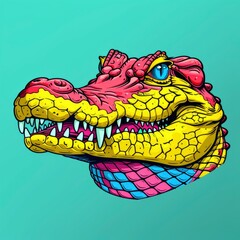 Colorful Alligator Portrait