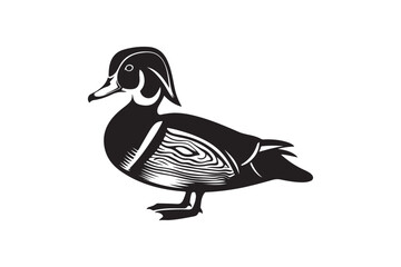 Wood Duck Silhouette vector Illustration