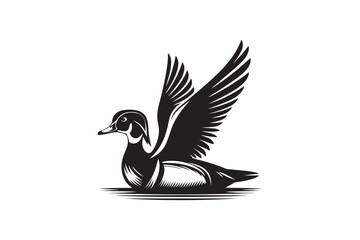 Wood Duck Silhouette vector Illustration