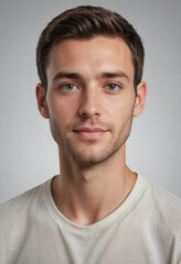 Fototapeta premium Portrait view of a regular Geographer , candid, social media, avatar image, plain solid background