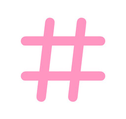 シンプルなピンク色のハッシュタグ