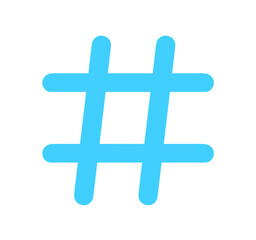 シンプルな水色のハッシュタグ