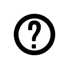 question icon inside circle. vector isolated on white background, simple and modern design.