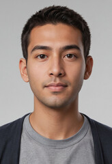 Fototapeta premium Portrait view of a regular Muni , candid, social media, avatar image, plain solid background