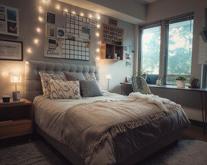 Stylish and Functional College Apartment Bedroom